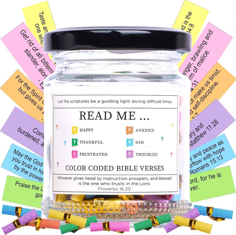 SOLMAYCO Bible Verses Jar – 92 Bible Verses, Christian Gift for Women & Men, Family & Friends, Birthday, Get Well Soon, Sympathy, Christmas, Sweetest Day, Mental Health Encouragement - Image 1